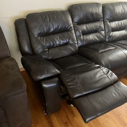 Sofa brown side reclining 