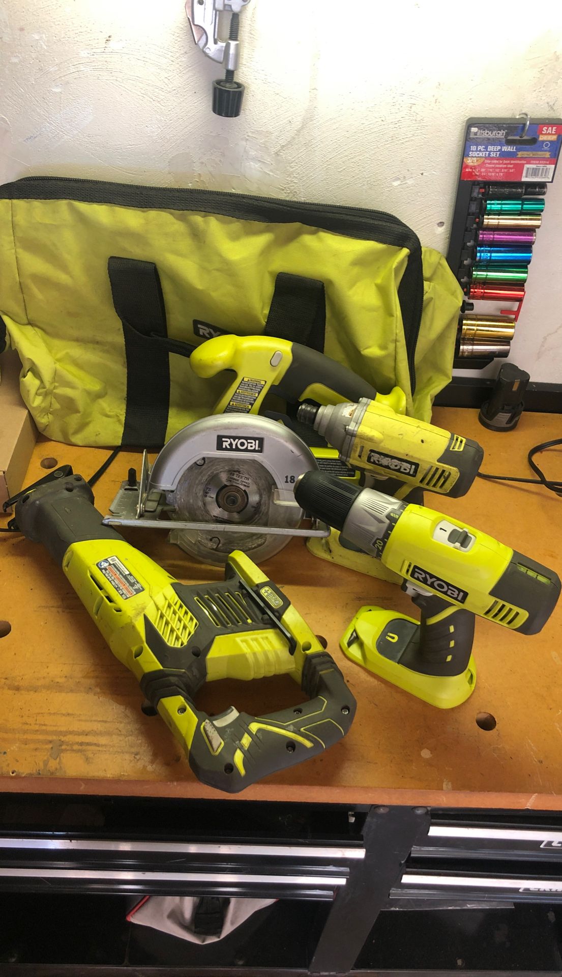 Ryobi 18V full Tool Jigsaw Circular Saw, drill and driver