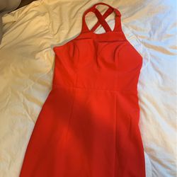 Free - Beautiful Red Long Dress With Slit Size Small