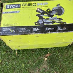 RYOBI ONE+ HP 18V Brushless Cordless 10 in. Sliding Compound Miter Saw Kit With Battery