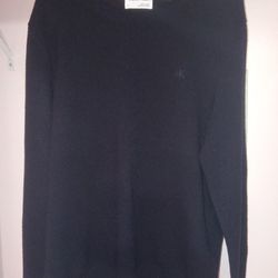 Calvin Klein Wool Sweater Mens Size Medium, Navy Blue 