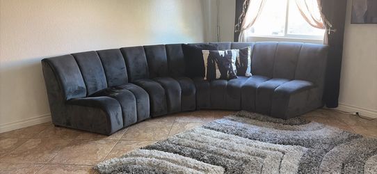 Z Gallery sectional suede couch Z Gallery sectional suede