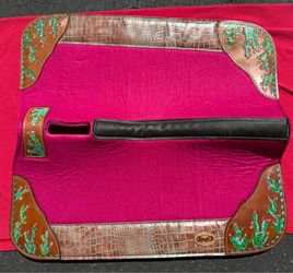 BRAND NEW Tough1 Hand Painted Cactus Western Saddle Pad – Pink/Turquoise- Never Used- Make an Offer