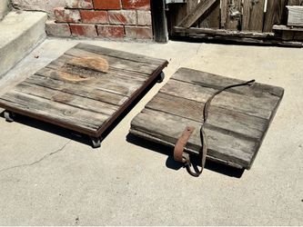 TWO Antique Vintage Wood Carts