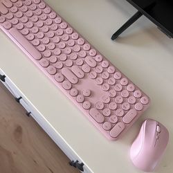 Pink Wireless Computer Keyboard