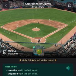 2 GIANTS TICKETS VS CLEVELAND GUARDIANS
