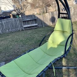 Lounge Swing Chair No Stand  Blue Cushion   Check All Pic 