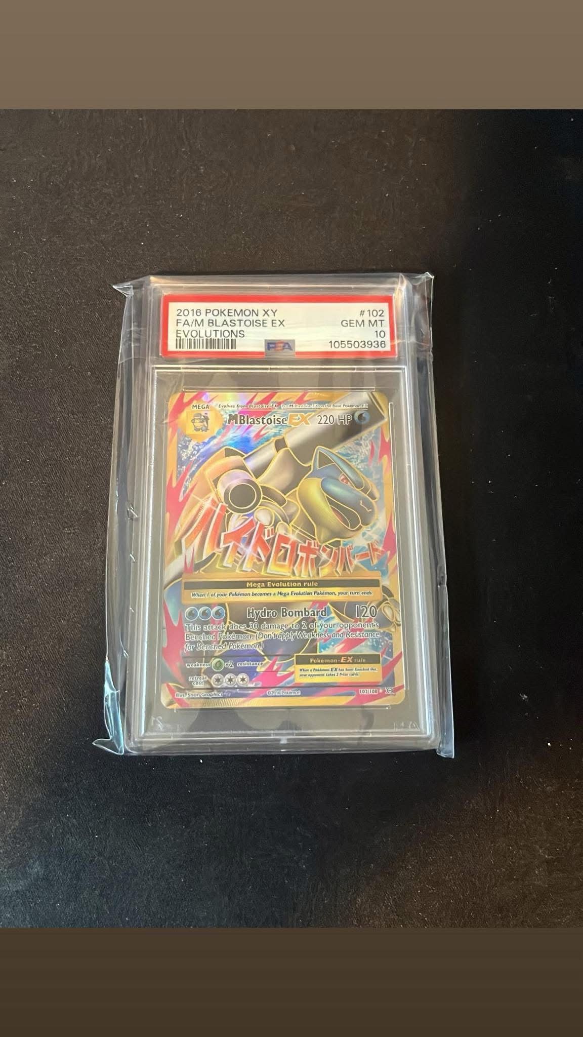 M Blastoise EX PSA 10 Full Art Evolutions XY #102/108 Pokemon 2016