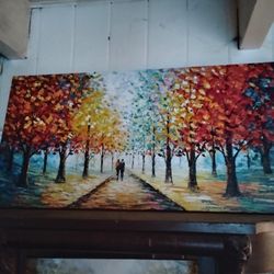 Colorful Painting On Canvas