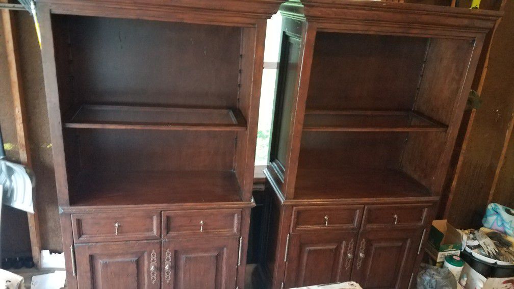 Two pieces hutch or bookshelves