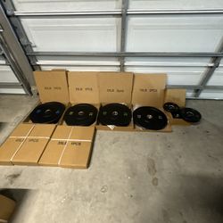 Full Olympic Bumper Plate Set 45/35/25/10/5/2.5  (BRAND NEW IN BOXES)  