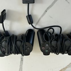TWO PLAYSTATION 2 PS2 CONTROLLERS WIRED ANALOG 