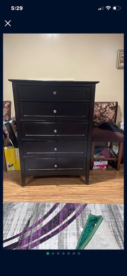 Wooden 5 Drawer Chest 52 1/2” Long  38” Wide 17” Deep 