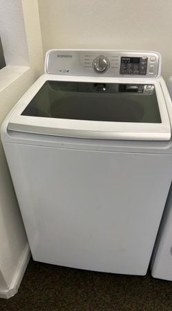 Samsung Top Load Washer + Electric Dryer Set – Sensor Dry, Glass Lid
