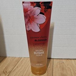 Bath & Body Works JAPANESE CHERRY BLOSSOM Golden Sugar Scrub RETIRED 8 oz.