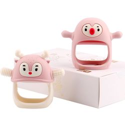 Baby Teething Toy |Penguin Teether , Teething Pain Relief, Baby Essentials Gift Box, Light Pink ( please follow my page all brand new 