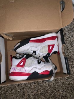 Air Jordan 4 Toddler Sneakers Red White 7C