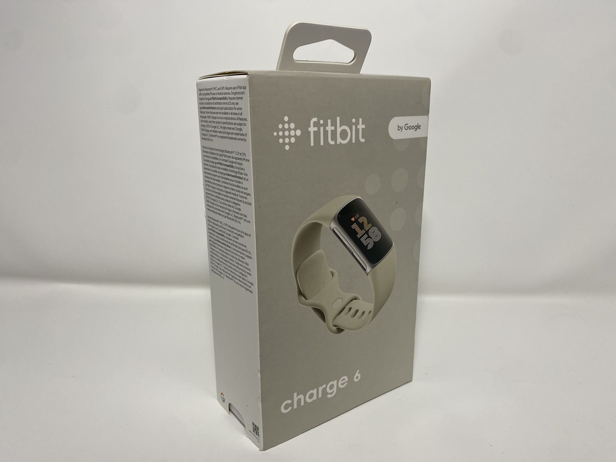 Fitbit Charge 6 G3MP5 GPS Cardio Fitness Activity Tracker Porcelain / Silver Aluminum Band