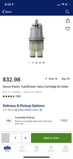Shower valve cartridge for Delta
