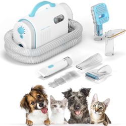 Uproot Clean Pet Grooming Vacuum Kit 7 in 1 - Cat & Dog Hair Vacuum Groomer with Brush, Detangle, Deshed, Trim, Clean, & Dry Attachments - Complete Ca