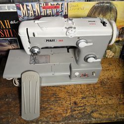 Vintage Pfaff 360  Heavy Duty Automatic Electric Sewing Machine & Acc.  Fully Serviced.  Powerful and Beautiful.