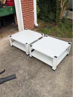 Garvee 2 Pack Heavy Duty Washing Machine Base Stand with Storage Shelf, White