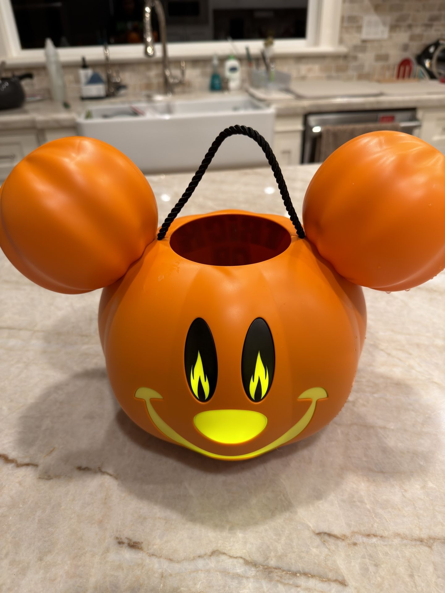 Mickey Mouse Halloween Pumpkin Light-Up Treat Bucket