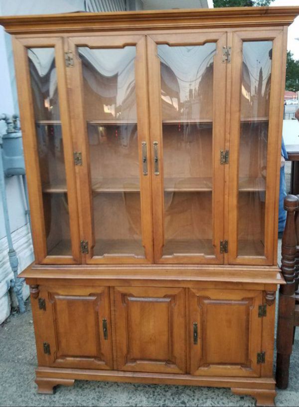 1965 Vintage Solid Wood China Cabinet For In Graham Nc Offerup 1965 Vintage Solid Wood China Cabinet