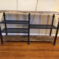 Rustic Industrial TV Console / Entry Table with Storage