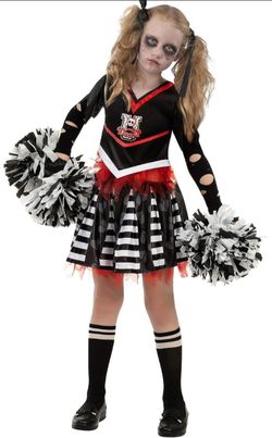 Girl's Zombie Cheerleading Costume Size Medium 8-10