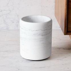 Modern Marble Style Bathroom Trash Can – Decorative Luxury Waste Basket