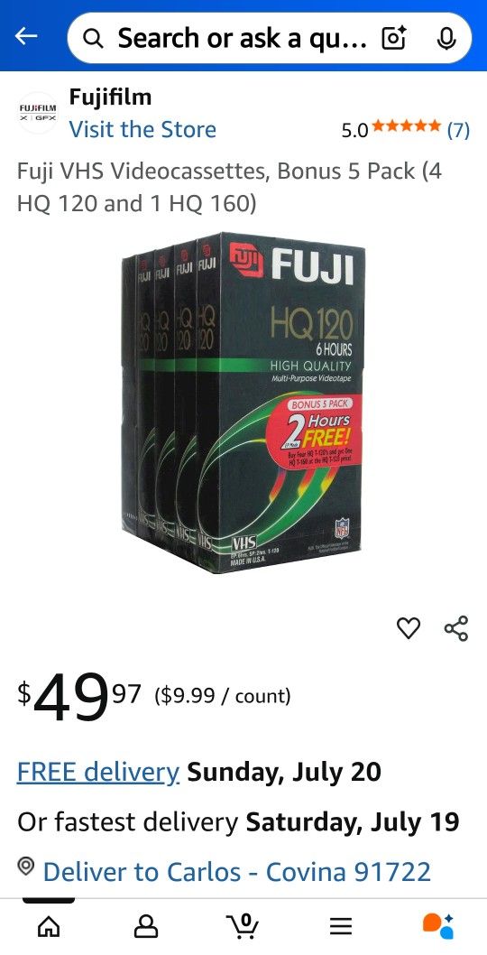 FujiFilm HQ 120 VHS Tapes 20 Total