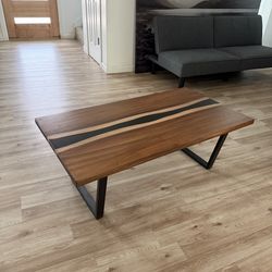 Modern Live Edge Epoxy River Coffee Table