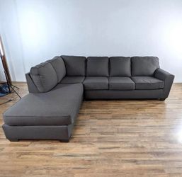 Dark Gray McDade L-Shape Modern Sectional Sofa by Living Spaces