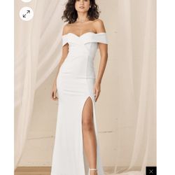 Lulus off shoulder wedding dress