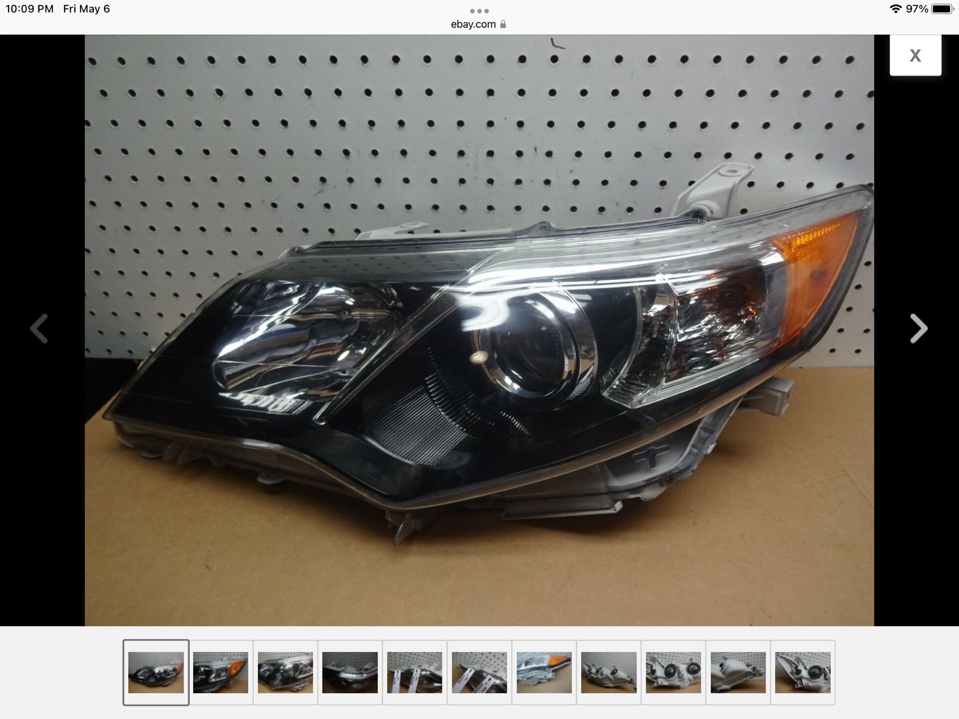 2 broken tabs 2012-2014 TOYOTA CAMRY SE LEFT DRIVER HALOGEN HEADLIGHT OEM 2013