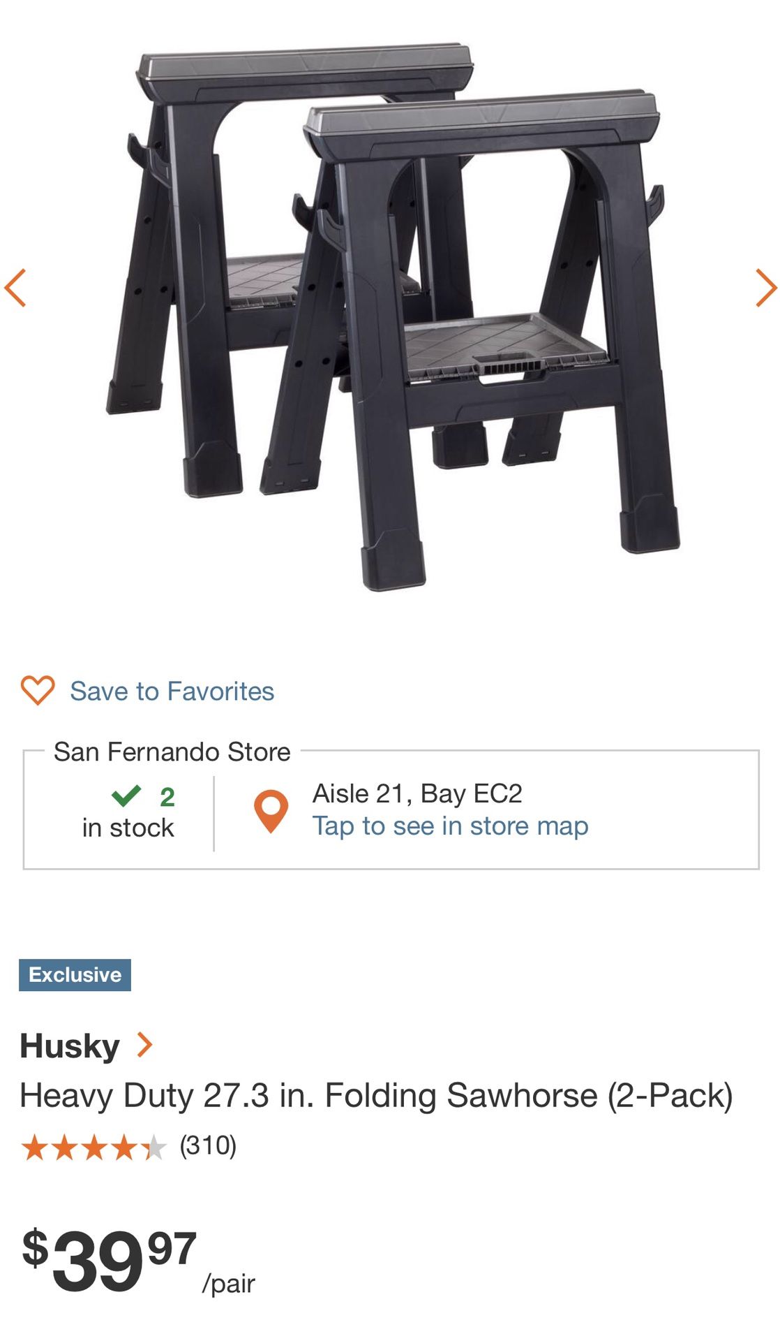 Husky sawhorse deals