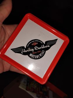 2 Vintage Metal Harley Davidson Trays very good condition Collectable