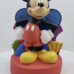Disney Mickey Mouse Rubber Coin Piggy Bank Peachtree Playthings 10" Collectible