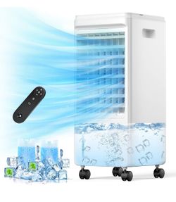 Portable Air Conditioners, 3-IN-1 Evaporative Air Cooler, Swamp Coolers w/ 2 Ice Pack, 1.85 Gal Water Tank, 4 Modes, 80° Oscillation, 7H Timer, Portab
