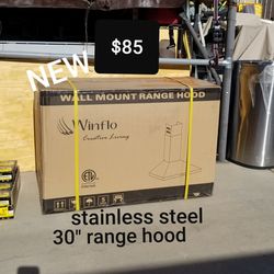 new stainless steel 30" range hood $184+tax retail 