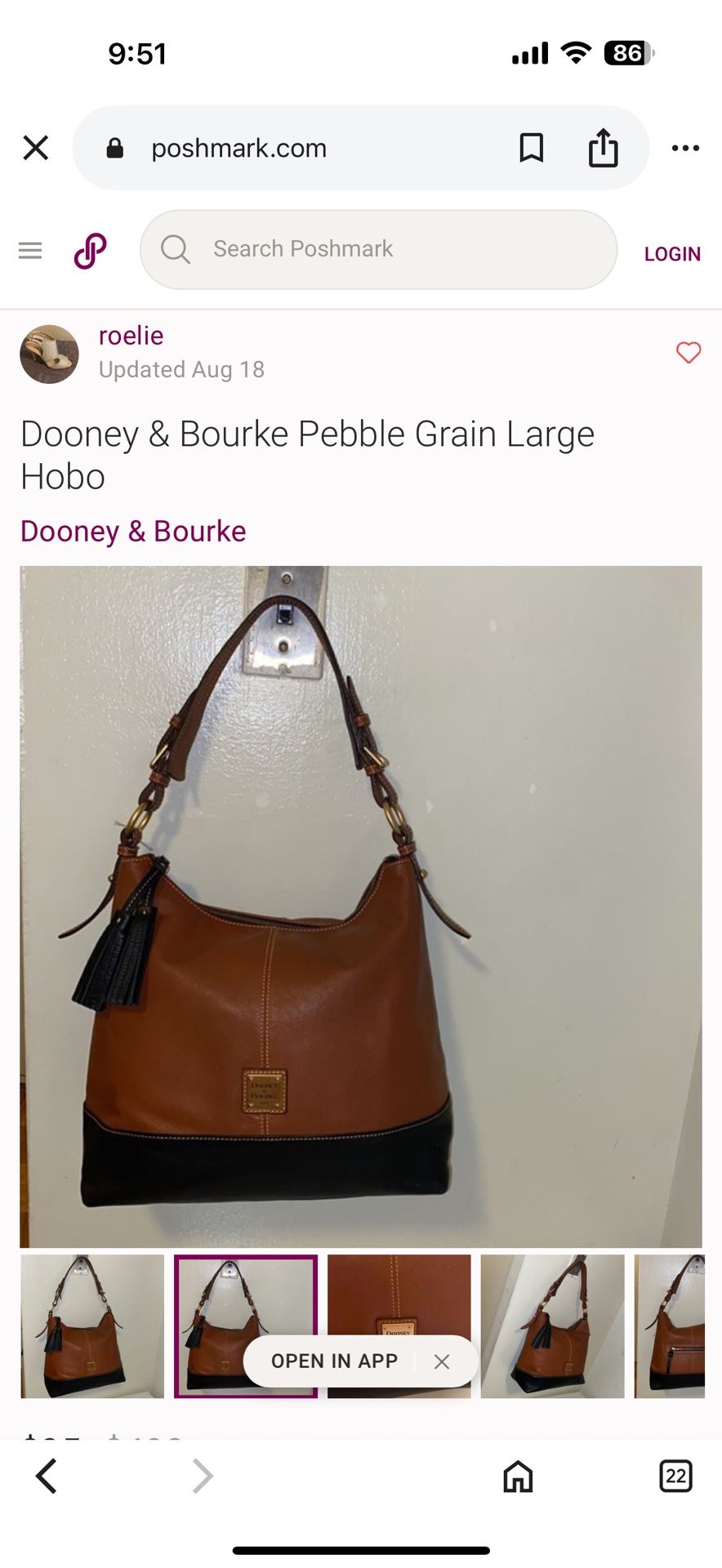 Sophie Large Hobo Bag Dooney and Bourne