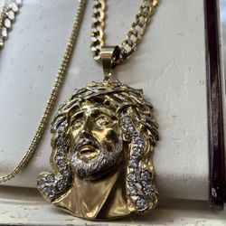 10K Jesus Head Pendant 