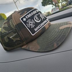 Chrome Hearts Hollywood Ca Trucker/ Biker/bunker Hat 
