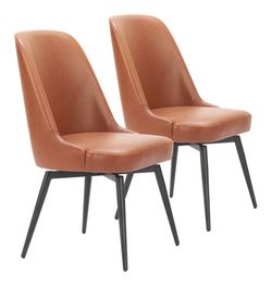 Keppel Brown Swivel Dining Chair (Set of 2)