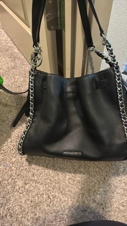 Michael Kors black with silver chain purse
