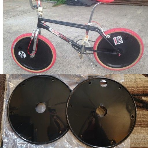 NEW Bicycle Bmx Oldschool Wheel Covers Black 20"