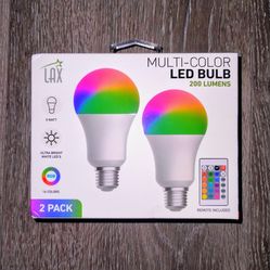 NEW multi-color LED bulb remote control included 200 lumens