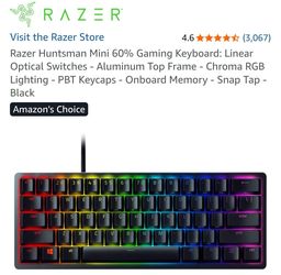 Razer Huntsman Mini 60% Gaming Keyboard