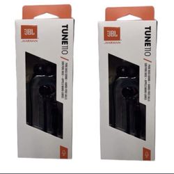 2 pack Black Jbl headphones - JBL TUNE 110 - In-Ear Headphone with One-Button Remote